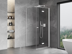 Mexen Mist-F folding shower enclosure right 100 x 100 cm, transparent, white - 8A6T-100-100-20-00-P