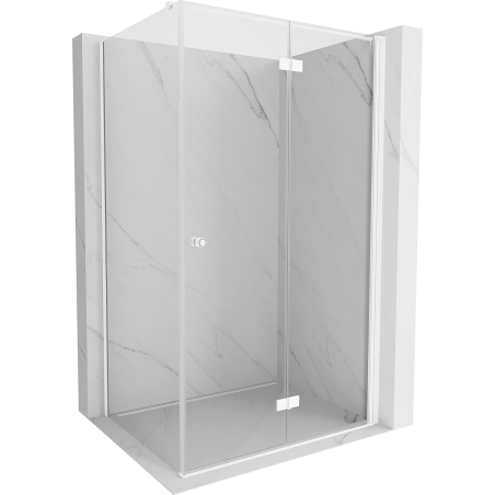Mexen Mist-F folding shower cabin right 75 x 120 cm, transparent, white - 8A6T-075-120-20-00-P