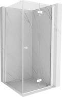 Mexen Mist-F folding shower cabin right 120 x 120 cm, transparent, white - 8A6T-120-120-20-00-P