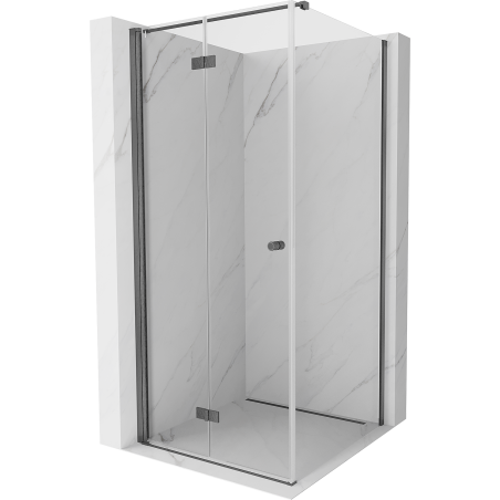 Mexen Mist-F folding shower cabin left 70 x 70 cm, transparent, gun gray brushed - 8A6T-070-070-66-00-L