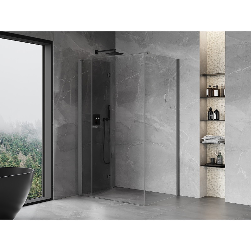 Mexen Mist-F folding shower enclosure left 120 x 95 cm, transparent, gun gray brushed - 8A6T-120-095-66-00-L