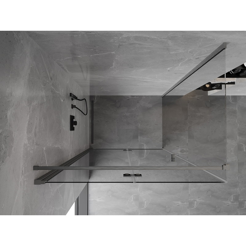 Mexen Mist-F folding shower enclosure left 120 x 95 cm, transparent, gun gray brushed - 8A6T-120-095-66-00-L