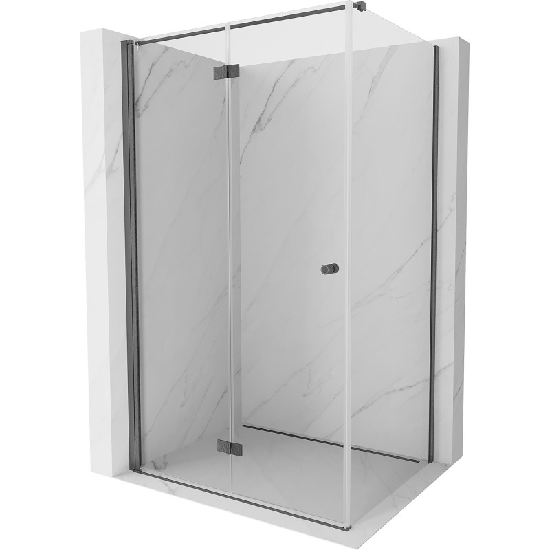 Mexen Mist-F folding shower enclosure left 120 x 95 cm, transparent, gun gray brushed - 8A6T-120-095-66-00-L