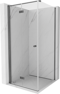 Mexen Mist-F folding shower enclosure left 120 x 120 cm, transparent, brushed gun gray - 8A6T-120-120-66-00-L