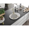 Mexen Kevin 1-bowl granite sink with drainer and kitchen faucet Telma, white - 6517-20-670200-50