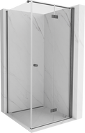 Mexen Mist-F folding shower enclosure right 80 x 80 cm, transparent, brushed gun gray - 8A6T-080-080-66-00-P