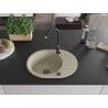 Mexen Kevin 1-bowl granite sink with drainer and Telma kitchen faucet, beige - 6517-69-670200-70