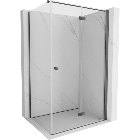Mexen Mist-F folding shower enclosure right 115 x 120 cm, transparent, gun gray brushed - 8A6T-115-120-66-00-P