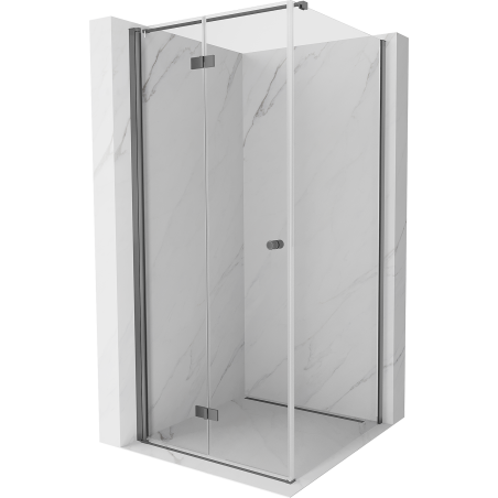Mexen Mist-F folding shower cabin left 70 x 70 cm, transparent, gun metal - 8A6T-070-070-95-00-L