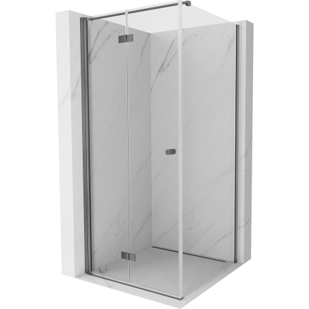 Mexen Mist-F folding shower enclosure left 75 x 75 cm, transparent, gun metal - 8A6T-075-075-95-00-L