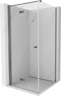 Mexen Mist-F collapsible shower enclosure left 80 x 80 cm, transparent, gun metal - 8A6T-080-080-95-00-L