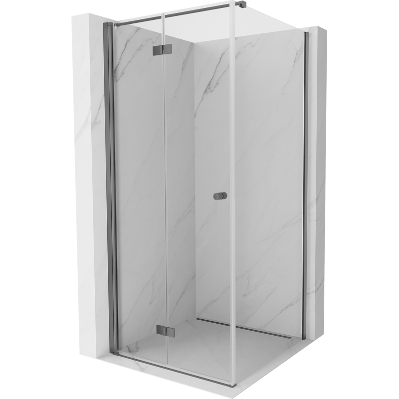 Mexen Mist-F folding shower cabin left 90 x 90 cm, transparent, gun metal - 8A6T-090-090-95-00-L