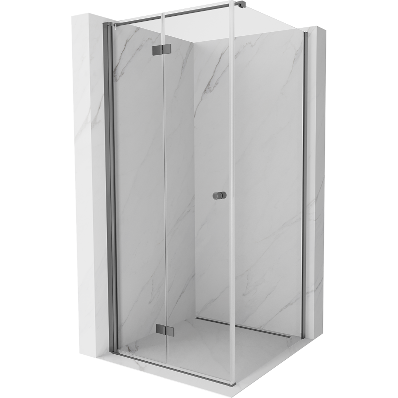 Mexen Mist-F folding shower cabin left 100 x 100 cm, transparent, gun metal - 8A6T-100-100-95-00-L