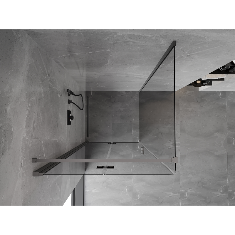 Mexen Mist-F foldable shower cabin left 110 x 110 cm, transparent, gun metal - 8A6T-110-110-95-00-L