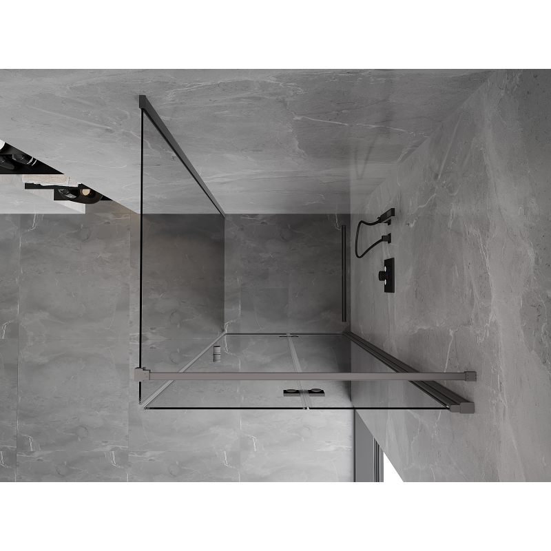 Mexen Mist-F folding shower cabin right 70 x 70 cm, transparent, gun metal - 8A6T-070-070-95-00-P