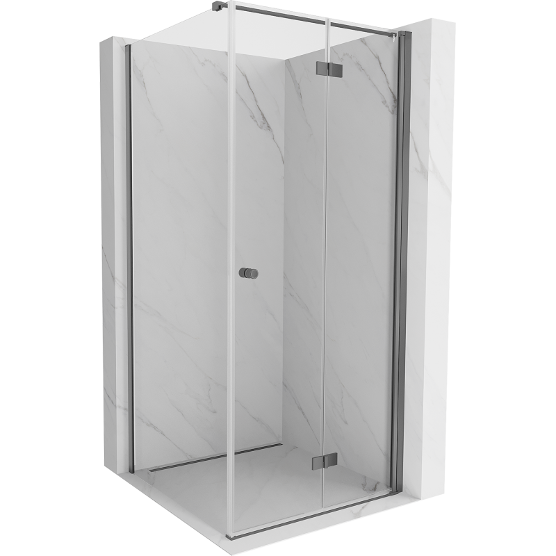 Mexen Mist-F folding shower cabin right 70 x 70 cm, transparent, gun metal - 8A6T-070-070-95-00-P