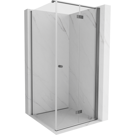 Mexen Mist-F folding shower cabin right 70 x 70 cm, transparent, gun metal - 8A6T-070-070-95-00-P