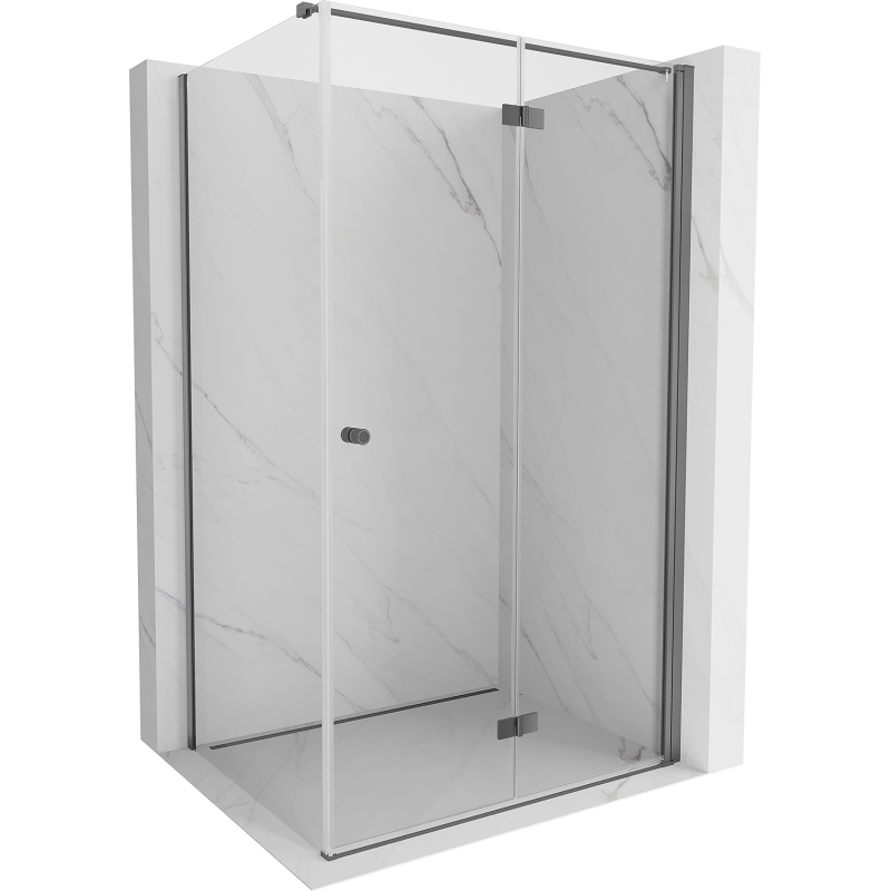 Mexen Mist-F folding shower enclosure right 90 x 75 cm, transparent, gun metal - 8A6T-090-075-95-00-P