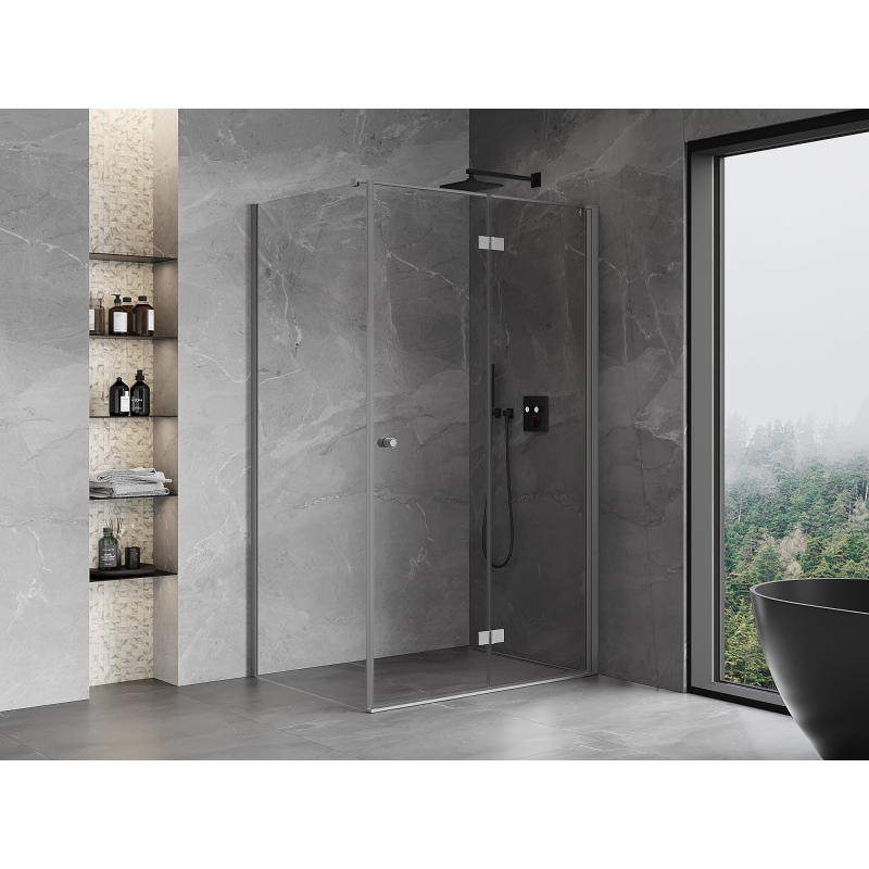 Mexen Mist-F foldable shower cabin right 100 x 80 cm, transparent, gun metal - 8A6T-100-080-95-00-P