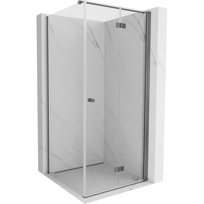 Mexen Mist-F folding shower cabin right 110 x 110 cm, transparent, gun metal - 8A6T-110-110-95-00-P