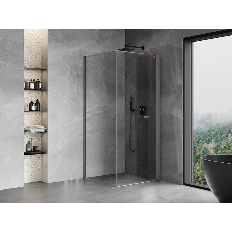 Mexen Mist-F folding shower enclosure right 120 x 120 cm, transparent, gun metal - 8A6T-120-120-95-00-P