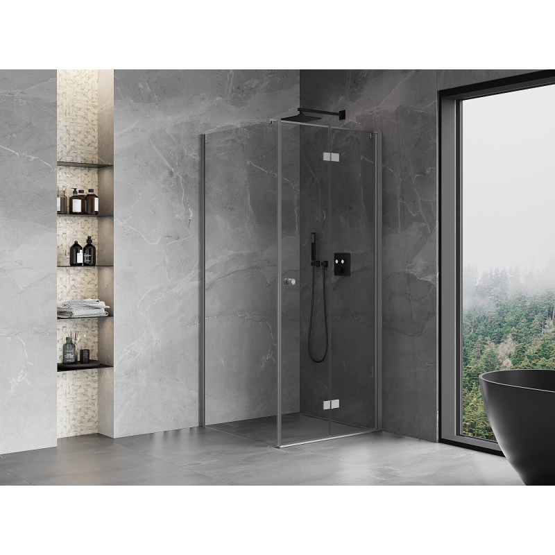 Mexen Mist-F folding shower enclosure right 120 x 120 cm, transparent, gun metal - 8A6T-120-120-95-00-P