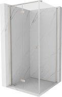 Mexen Mist-F folding left shower cabin 80 x 80 cm, transparent, brushed nickel - 8A6T-080-080-97-00-L