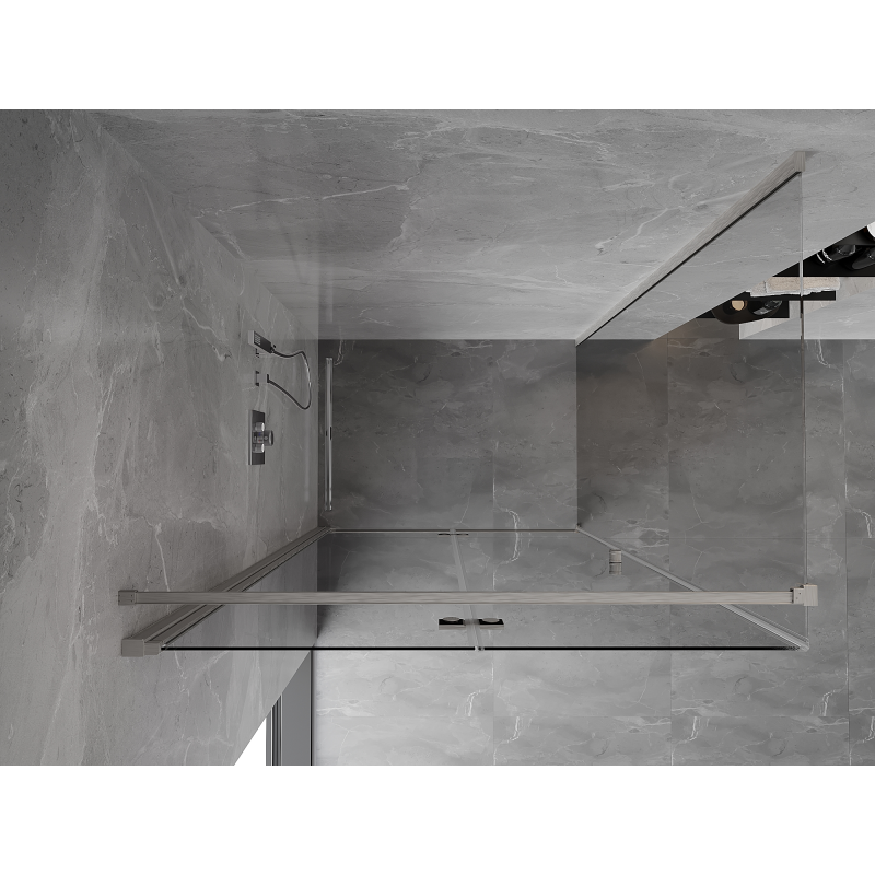 Mexen Mist-F folding shower enclosure left 115 x 85 cm, transparent, brushed nickel - 8A6T-115-085-97-00-L