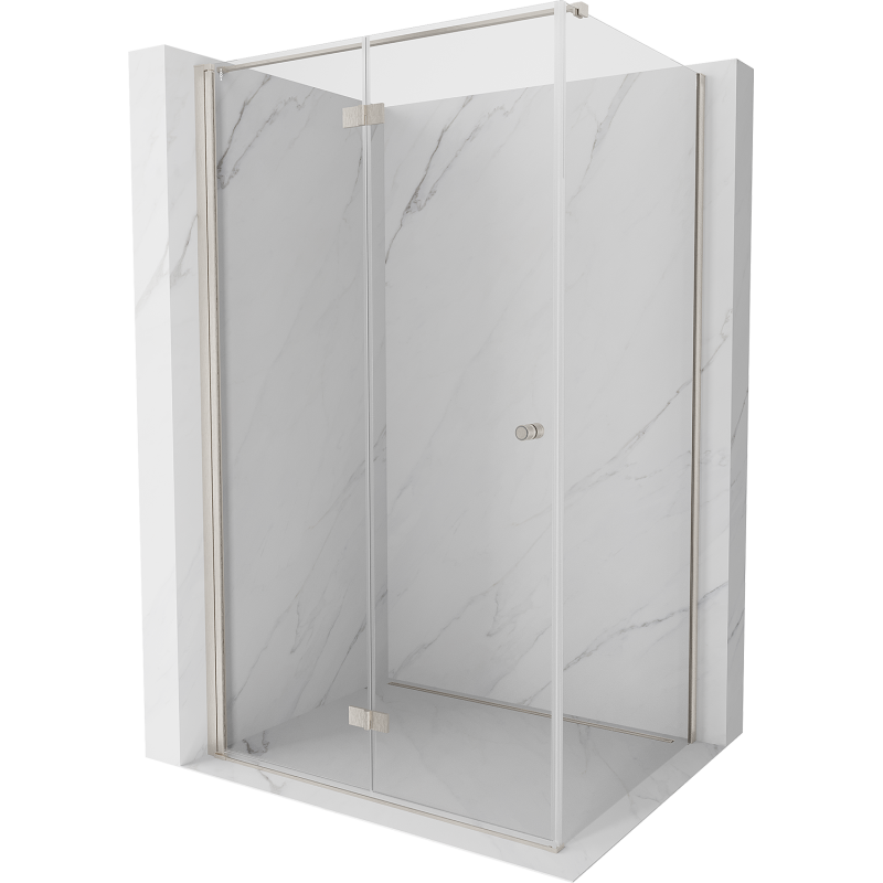Mexen Mist-F folding shower enclosure left 115 x 85 cm, transparent, brushed nickel - 8A6T-115-085-97-00-L