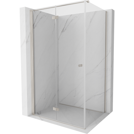 Mexen Mist-F folding shower enclosure left 115 x 85 cm, transparent, brushed nickel - 8A6T-115-085-97-00-L