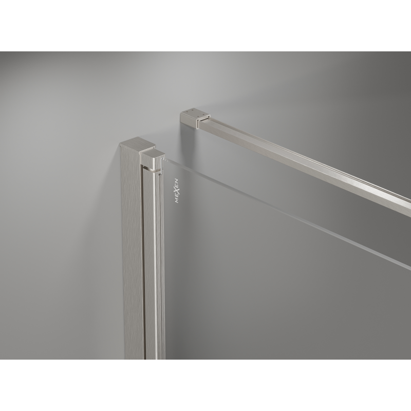 Mexen Mist-F folding shower cabin left 80 x 90 cm, transparent, brushed nickel - 8A6T-080-090-97-00-L