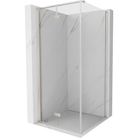 Mexen Mist-F foldable shower cabin left 95 x 95 cm, transparent, brushed nickel - 8A6T-095-095-97-00-L