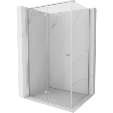 Mexen Mist-F folding shower cabin left 95 x 120 cm, transparent, brushed nickel - 8A6T-095-120-97-00-L