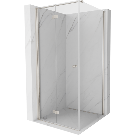 Mexen Mist-F folding shower cabin left 120 x 120 cm, transparent, brushed nickel - 8A6T-120-120-97-00-L