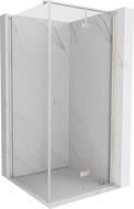 Mexen Mist-F folding shower enclosure right 80 x 80 cm, transparent, brushed nickel - 8A6T-080-080-97-00-P