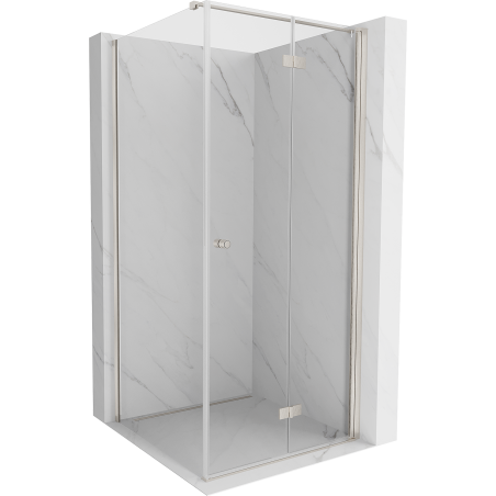 Mexen Mist-F folding shower enclosure right 95 x 95 cm, transparent, brushed nickel - 8A6T-095-095-97-00-P