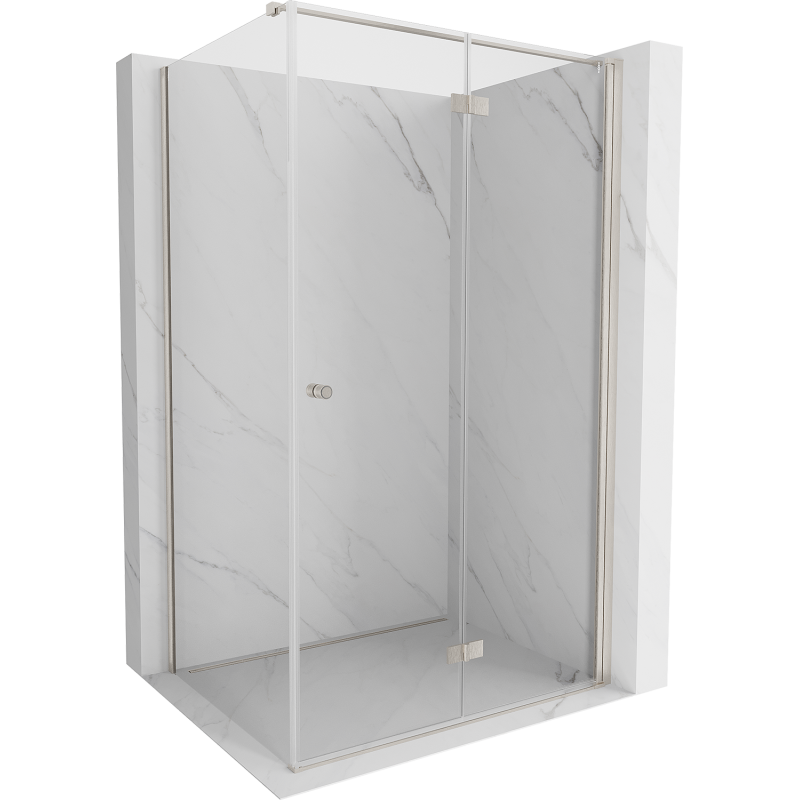 Mexen Mist-F folding shower cabin right 75 x 120 cm, transparent, brushed nickel - 8A6T-075-120-97-00-P