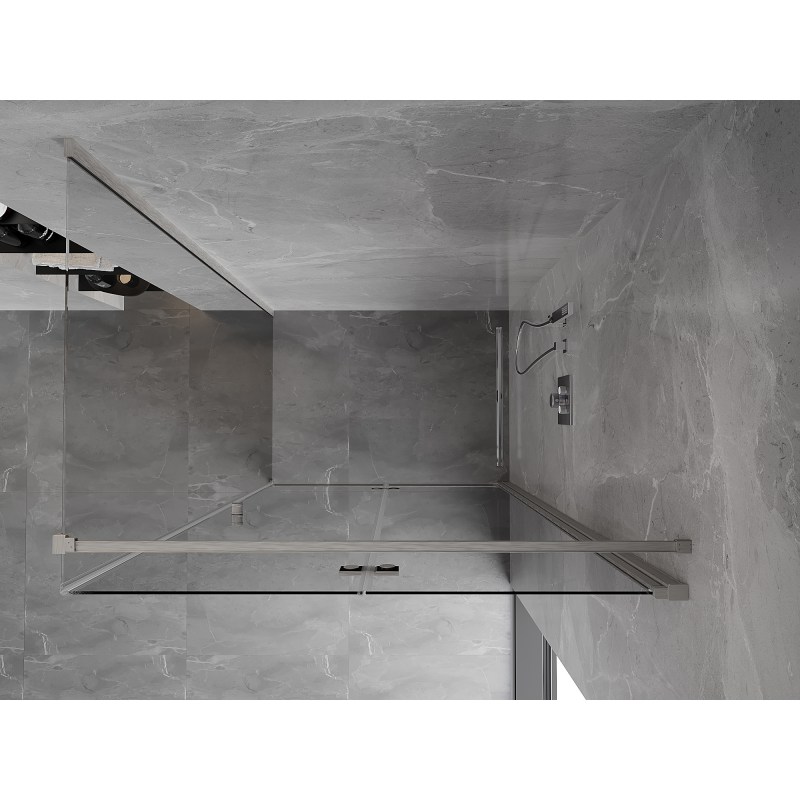 Mexen Mist-F folding shower enclosure right 105 x 120 cm, transparent, brushed nickel - 8A6T-105-120-97-00-P