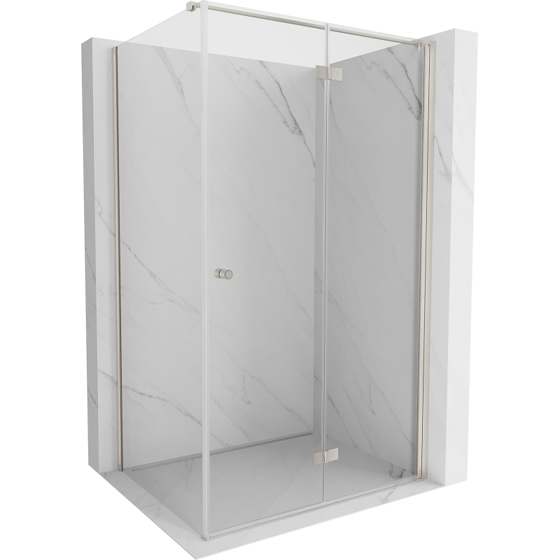 Mexen Mist-F folding shower enclosure right 105 x 120 cm, transparent, brushed nickel - 8A6T-105-120-97-00-P