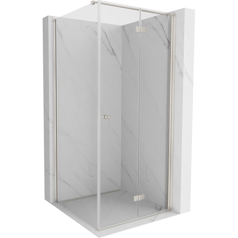 Mexen Mist-F folding shower cabin right 120 x 120 cm, transparent, brushed nickel - 8A6T-120-120-97-00-P