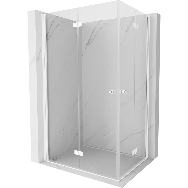 Mexen Mist-F Duo Folding Shower Cabin Left 85 x 70 cm, Transparent, White - 8A6-085L-070P-20-00