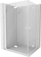 Mexen Mist-F Duo foldable left shower cabin 100 x 70 cm, transparent, white - 8A6-100L-070P-20-00