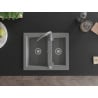 Mexen Carlos 1.5-bowl granite kitchen sink with Telma kitchen tap, grey - 6518-71-670200-71