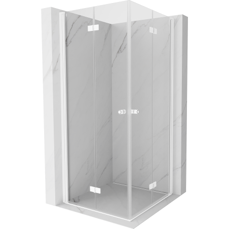 Mexen Mist-F Duo folding shower cabin 75 x 75 cm, transparent, white - 8A6-075L-075P-20-00