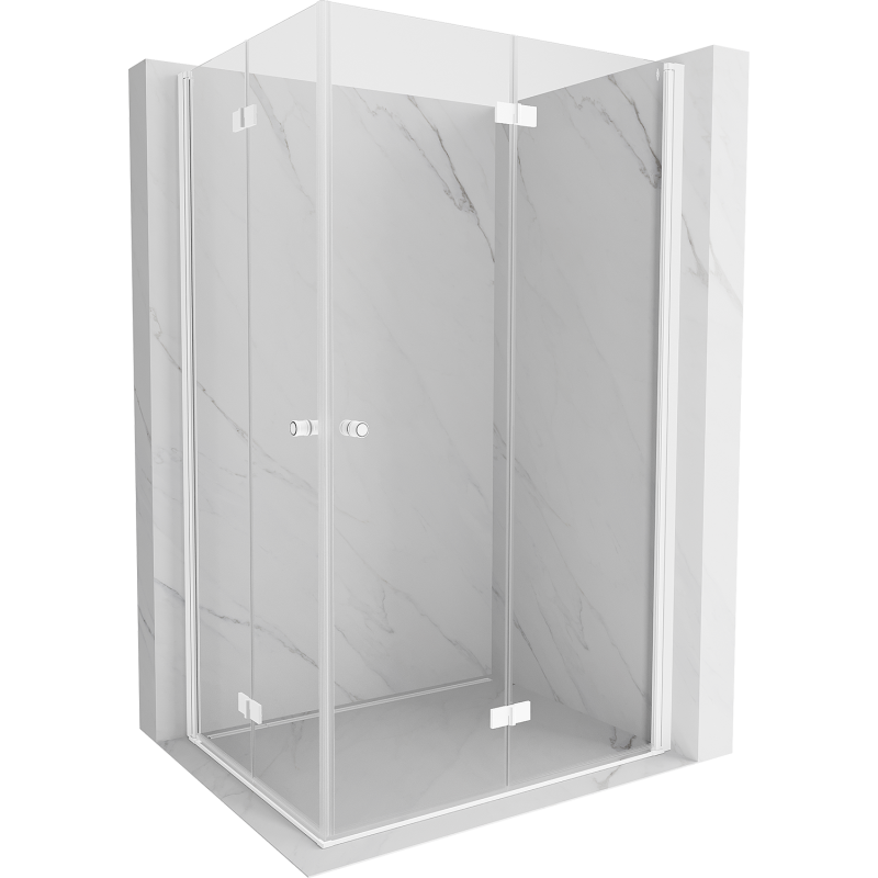Mexen Mist-F Duo folding shower cabin right 70 x 80 cm, transparent, white - 8A6-070L-080P-20-00