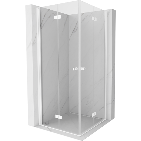 Mexen Mist-F Duo folding shower cabin 80 x 80 cm, transparent, white - 8A6-080L-080P-20-00