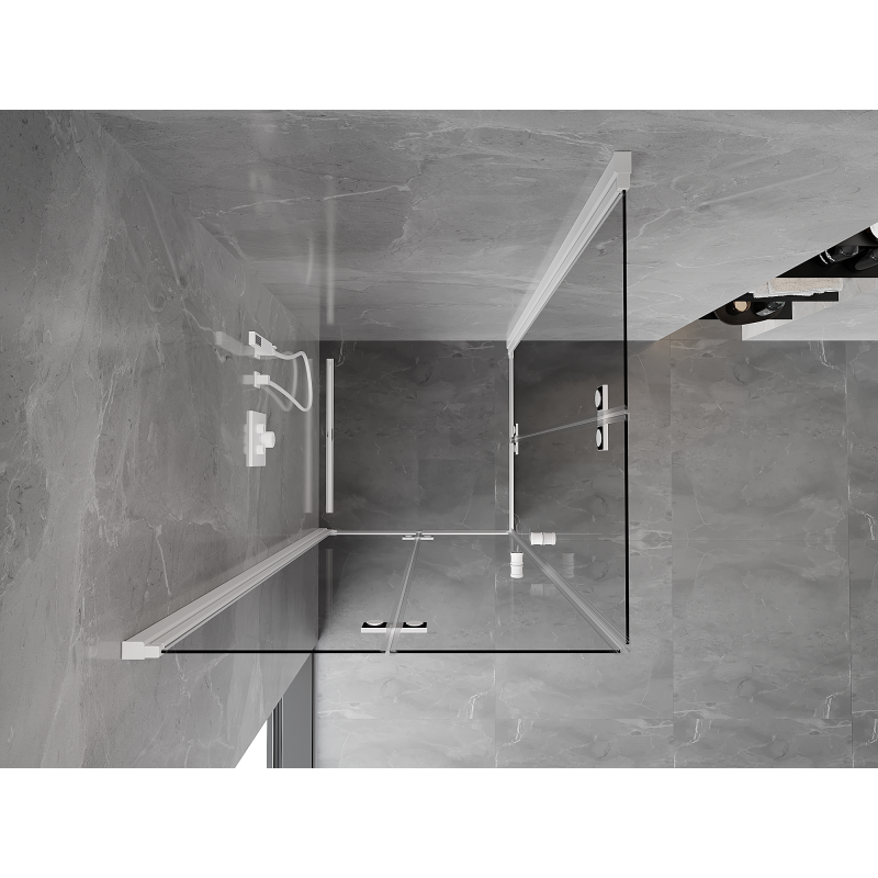 Mexen Mist-F Duo folding shower enclosure 85 x 85 cm, transparent, white - 8A6-085L-085P-20-00