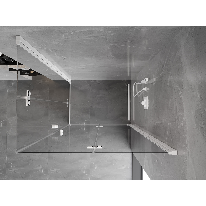 Mexen Mist-F Duo Foldable Shower Cabin Right 80 x 90 cm, Transparent, White - 8A6-080L-090P-20-00