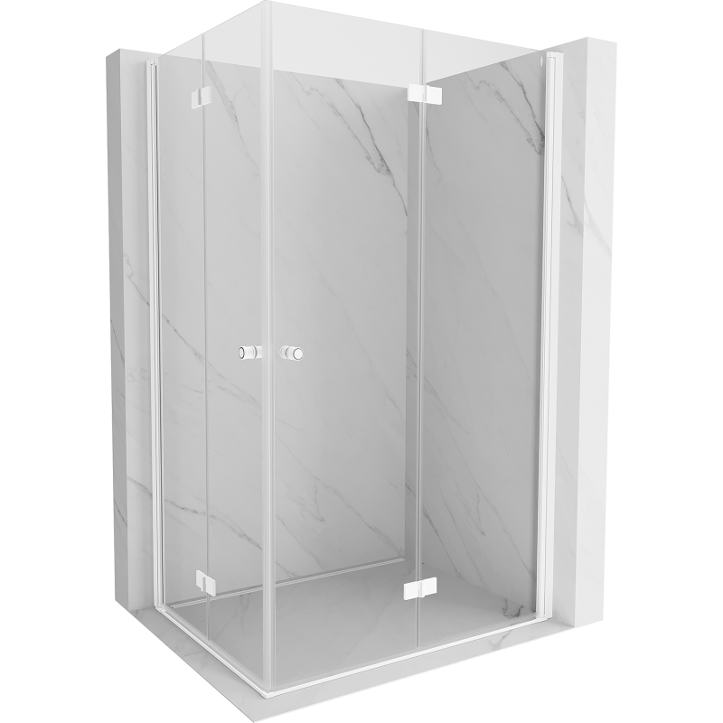 Mexen Mist-F Duo Foldable Shower Cabin Right 80 x 90 cm, Transparent, White - 8A6-080L-090P-20-00