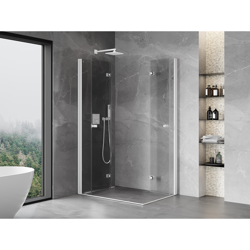 Mexen Mist-F Duo folding shower cabin left 110 x 90 cm, transparent, white - 8A6-110L-090P-20-00